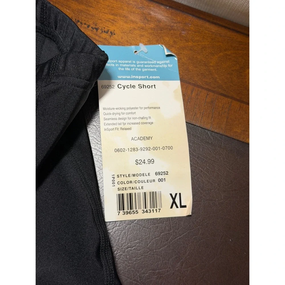 InSport Mens Cycle Shorts Black Padded Biking Shorts XL NWT 69252